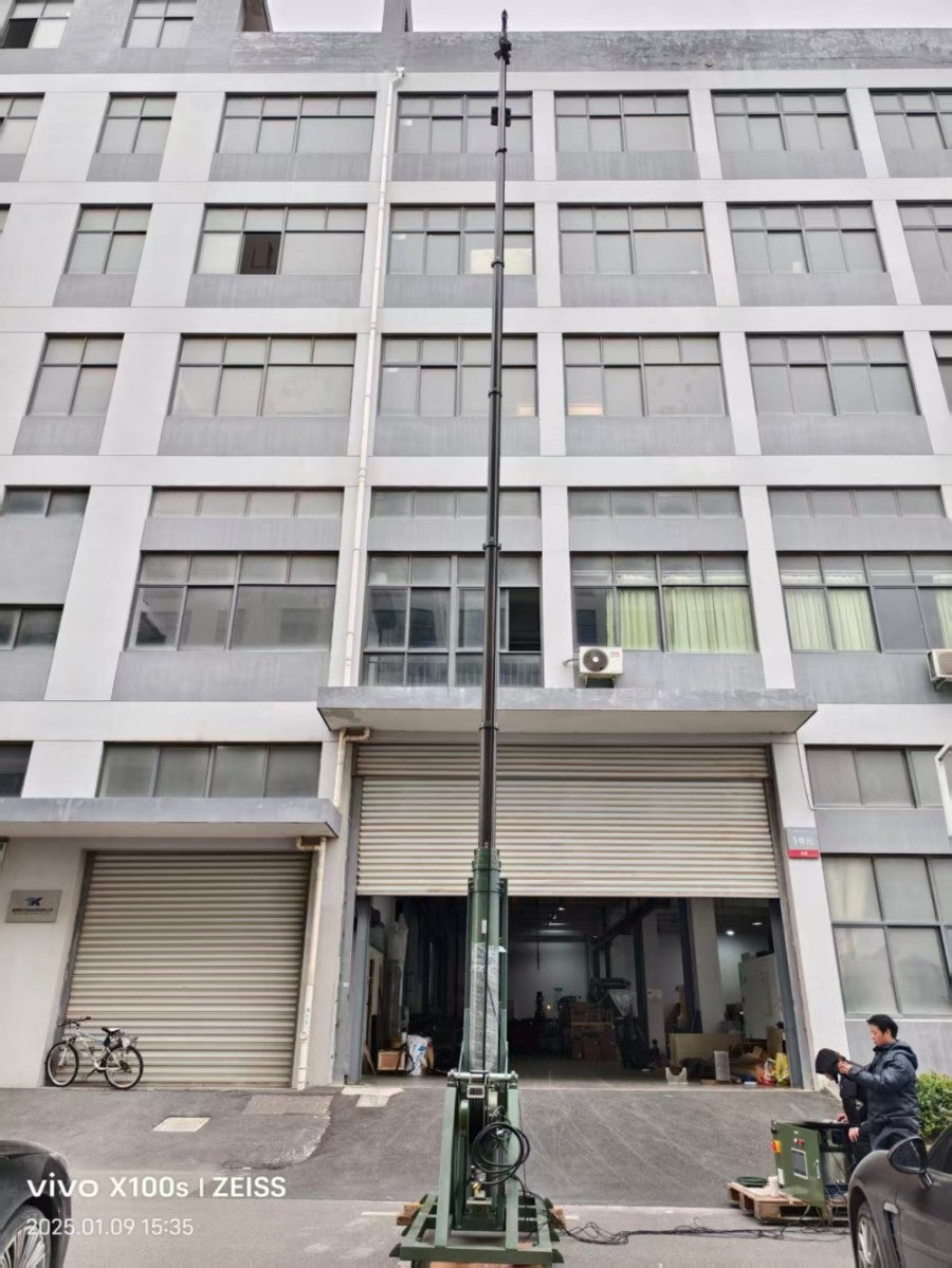 25m electric lockable spindle telescopic mast