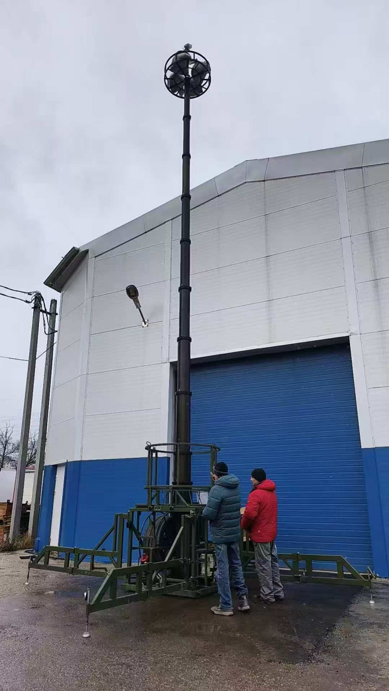 6m electric lockable spindle telescopic mast